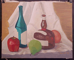 Acrylic Still Life With Bottles