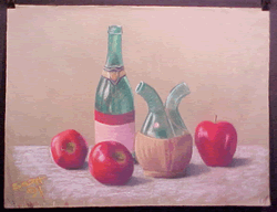 Pastel Still Life With Apples