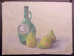 Pastel Still Life With Bottle