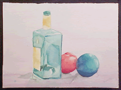 Watercolor Still Life With Bottle